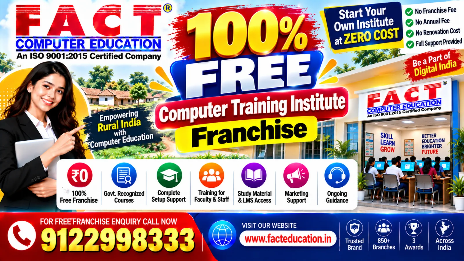 100% Free Computer Training Institute Franchise