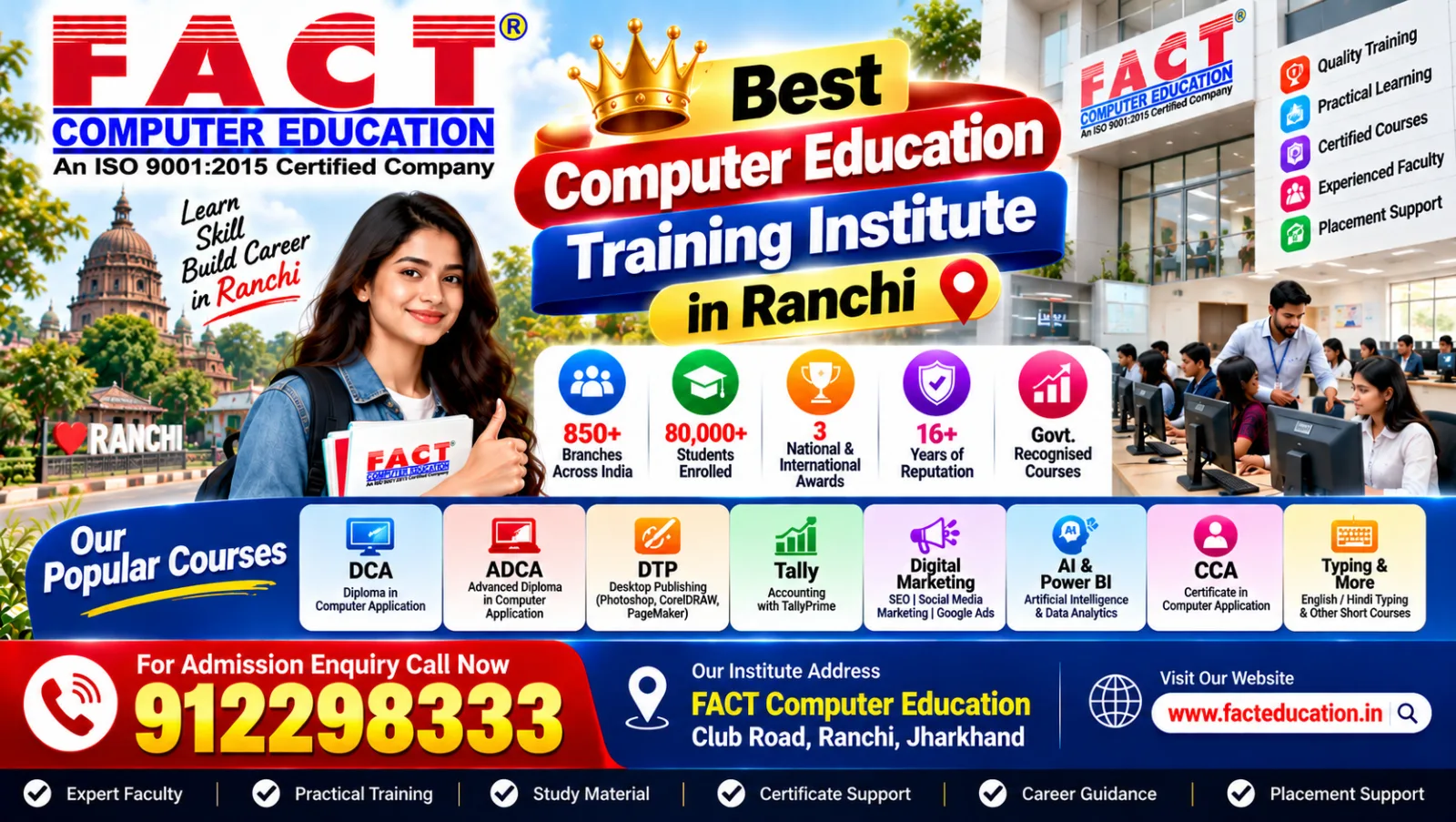 Best Computer Education Training Institute in Ranchi - DCA, ADCA, Tally, DTP