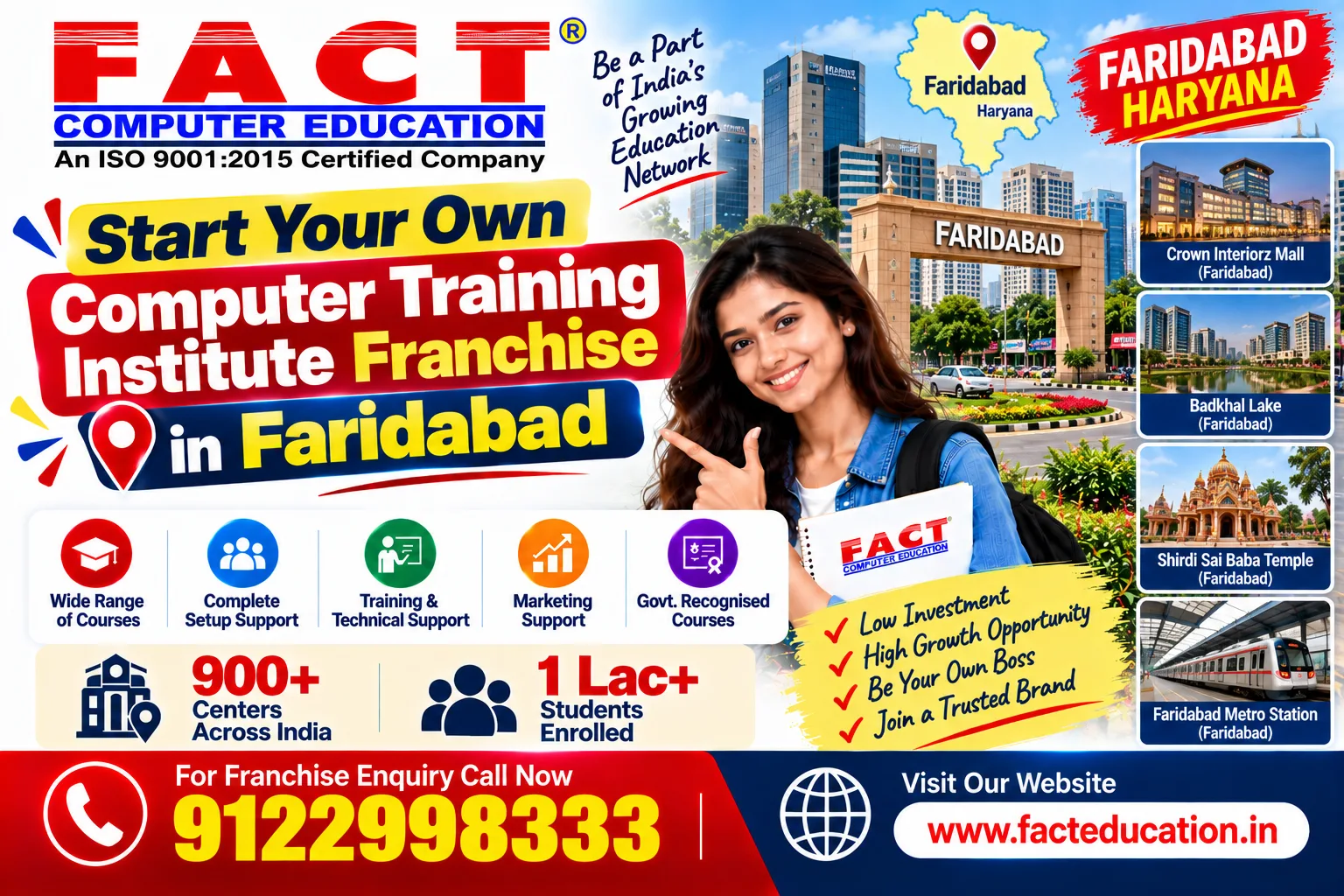 100 % Free Computer Center Franchise in Faridabad