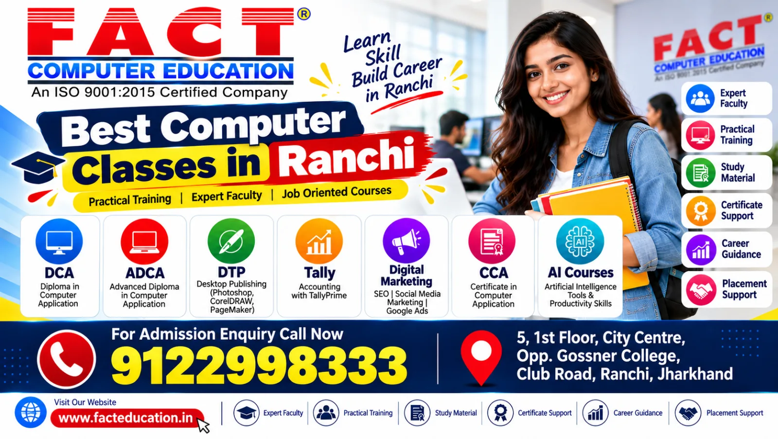 Best Computer Education Training Institute in Ranchi - DCA, ADCA, Tally, DTP
